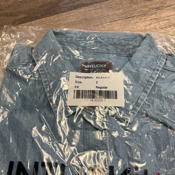 UNTUCKit Womens ALLEANZA 100% Cotton Button Down Shirt Long Sleeve Sz 2 NWT - Picture 3 of 6